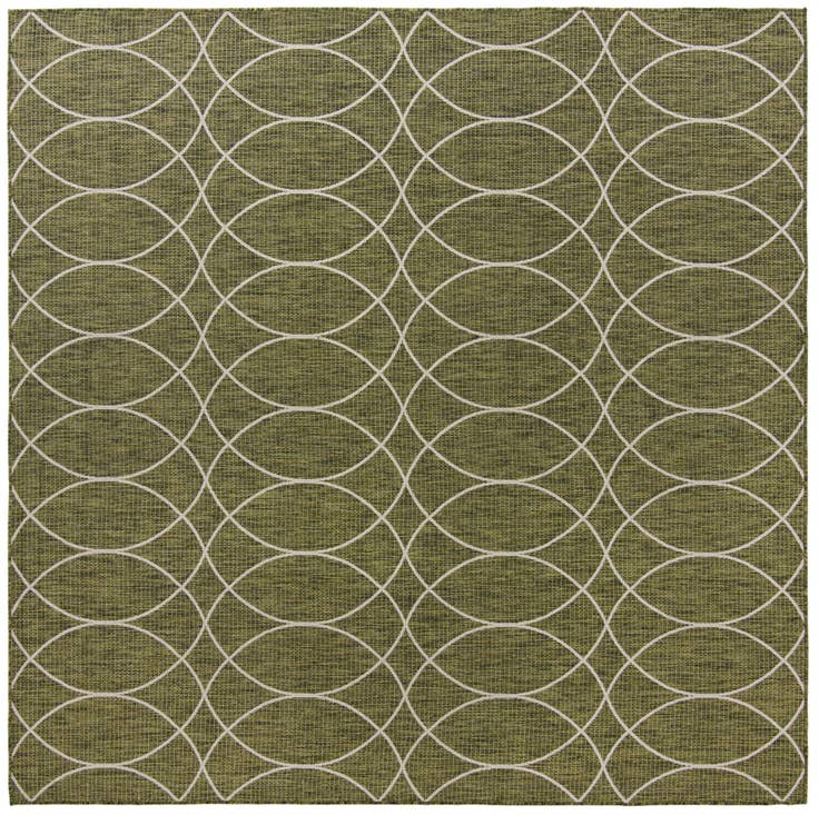 Detail image of 10' x 10' Easy-Clean Trellis Indoor / Outdoor Square Rug