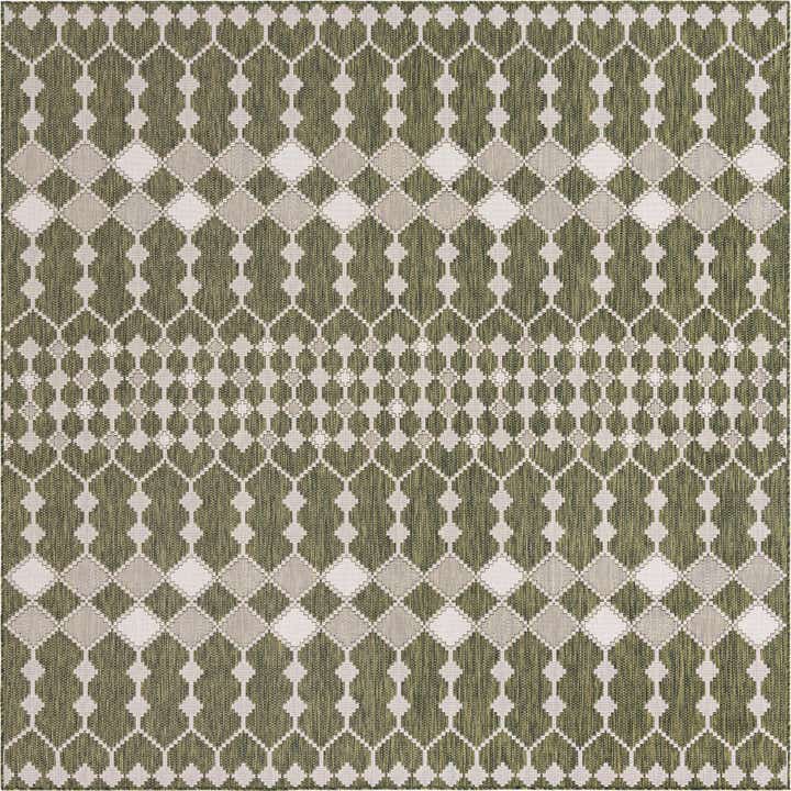 10' x 10' Easy-Clean Trellis Indoor / Outdoor Square Rug