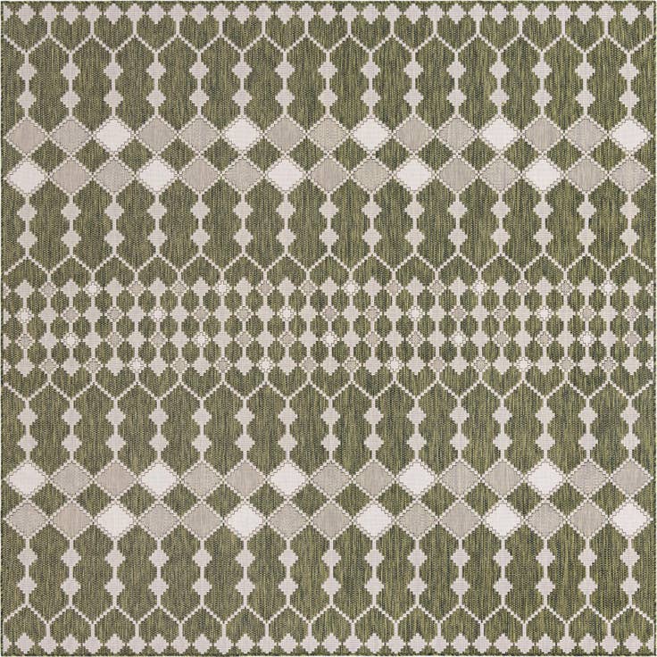 Detail image of 10' x 10' Easy-Clean Trellis Indoor / Outdoor Square Rug