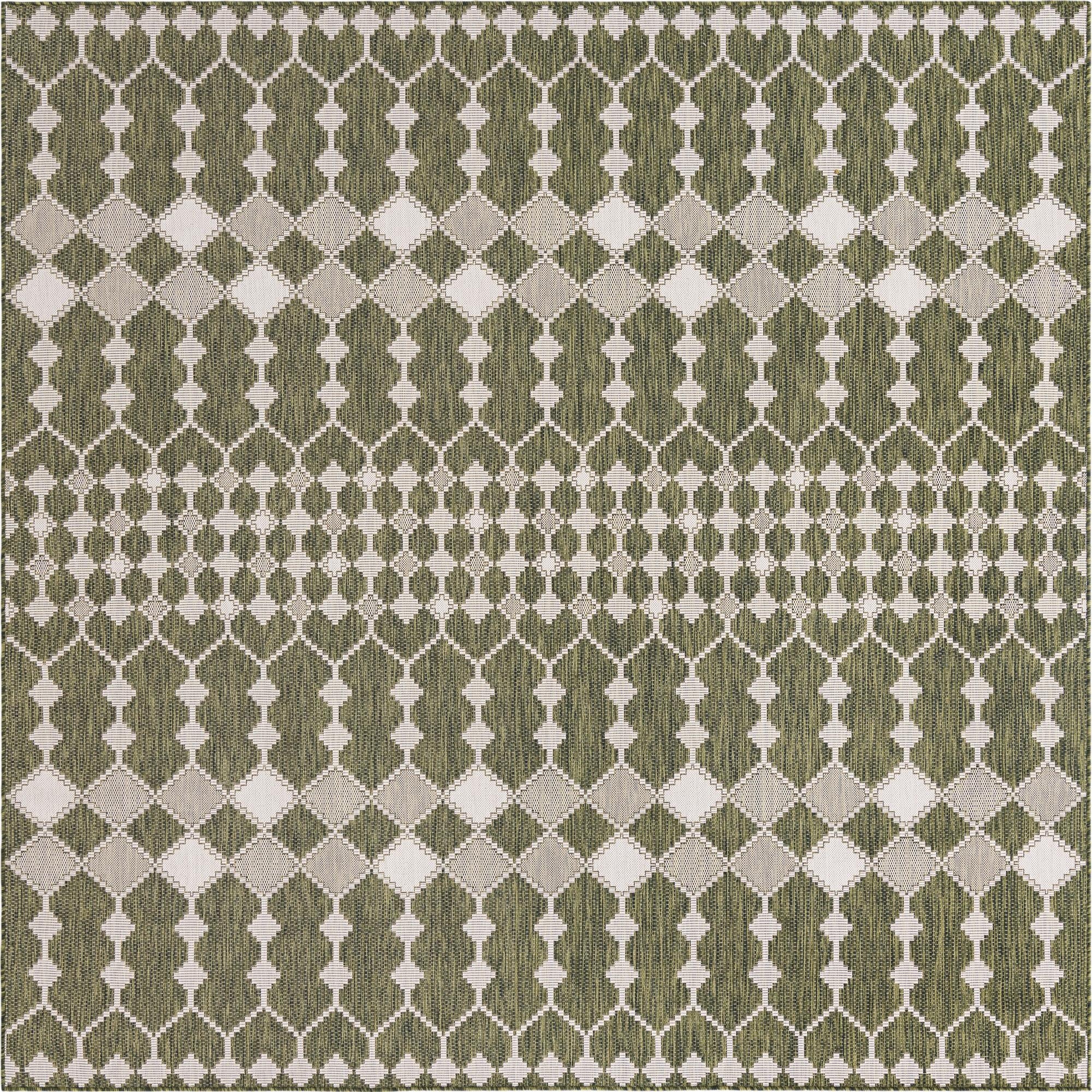 10' x 10'  Washable Trellis Indoor / Outdoor Square Rug