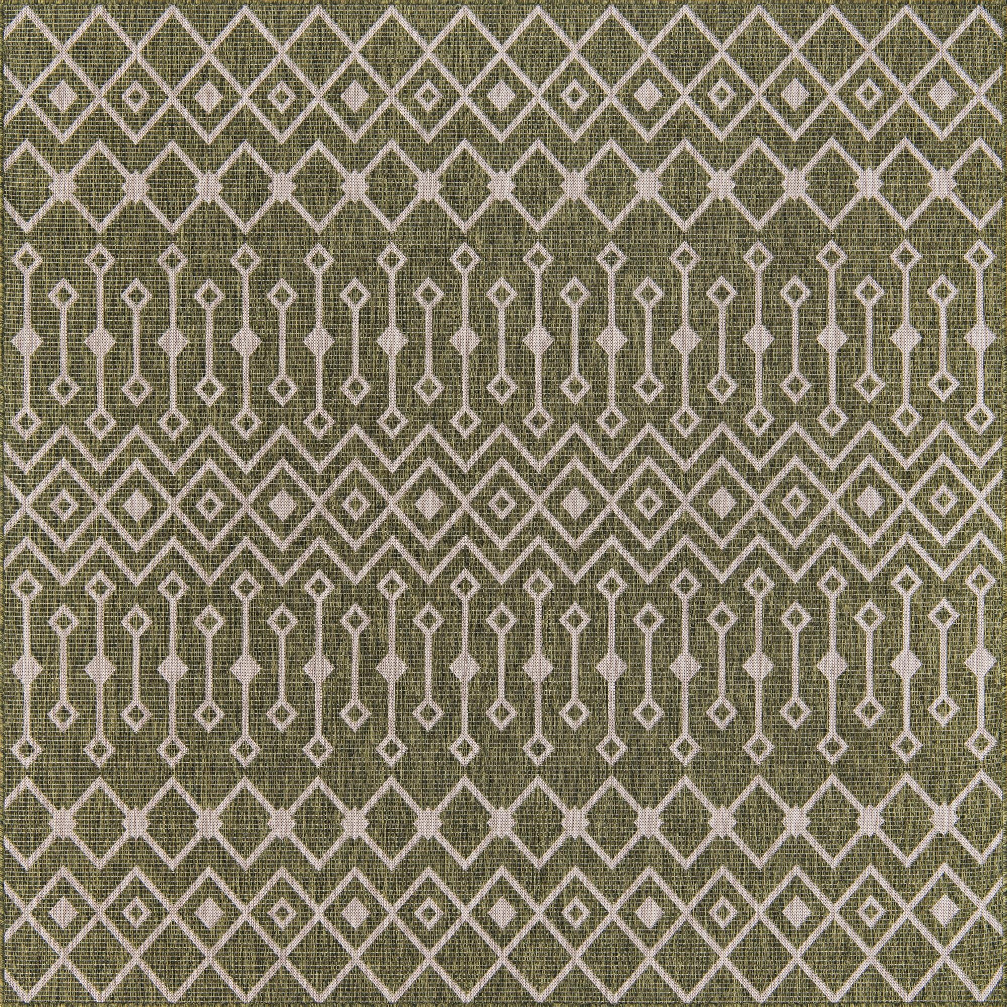 7' 10 x 7' 10  Washable Trellis Indoor / Outdoor Square Rug