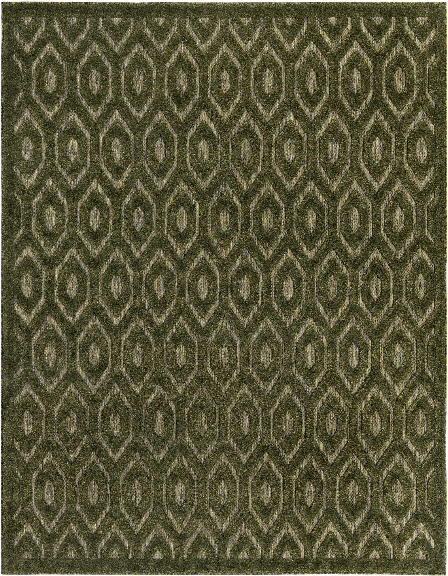 7' 10 x 7' 10 Easy-Clean Trellis Textured Indoor / Outdoor Square Rug