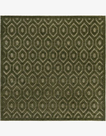 7' 10 x 7' 10 Easy-Clean Trellis Textured Indoor / Outdoor Square Rug