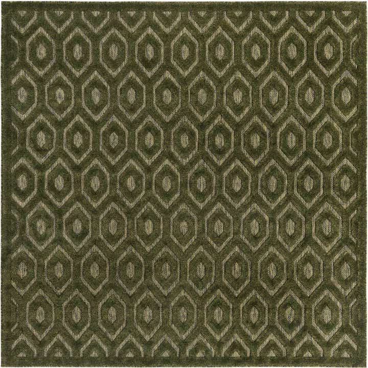 7' 10 x 7' 10 Easy-Clean Trellis Textured Indoor / Outdoor Square Rug