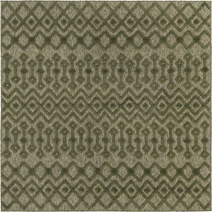 7' 10 x 7' 10 Easy-Clean Trellis Textured Indoor / Outdoor Square Rug