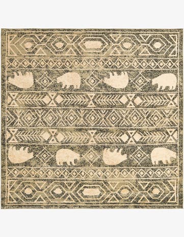 Green Pioneer Square Rug