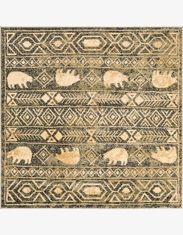 Green Pioneer Square Rug