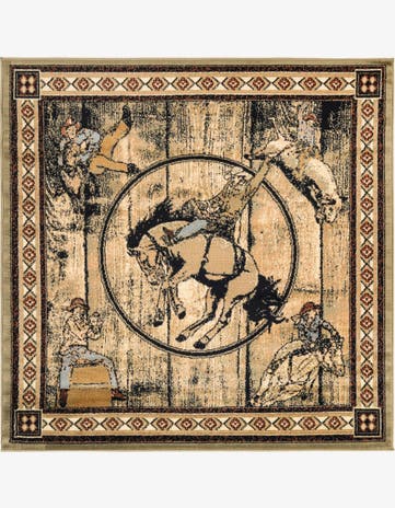 Green Pioneer Square Rug