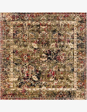 Green Saturn Square Rug