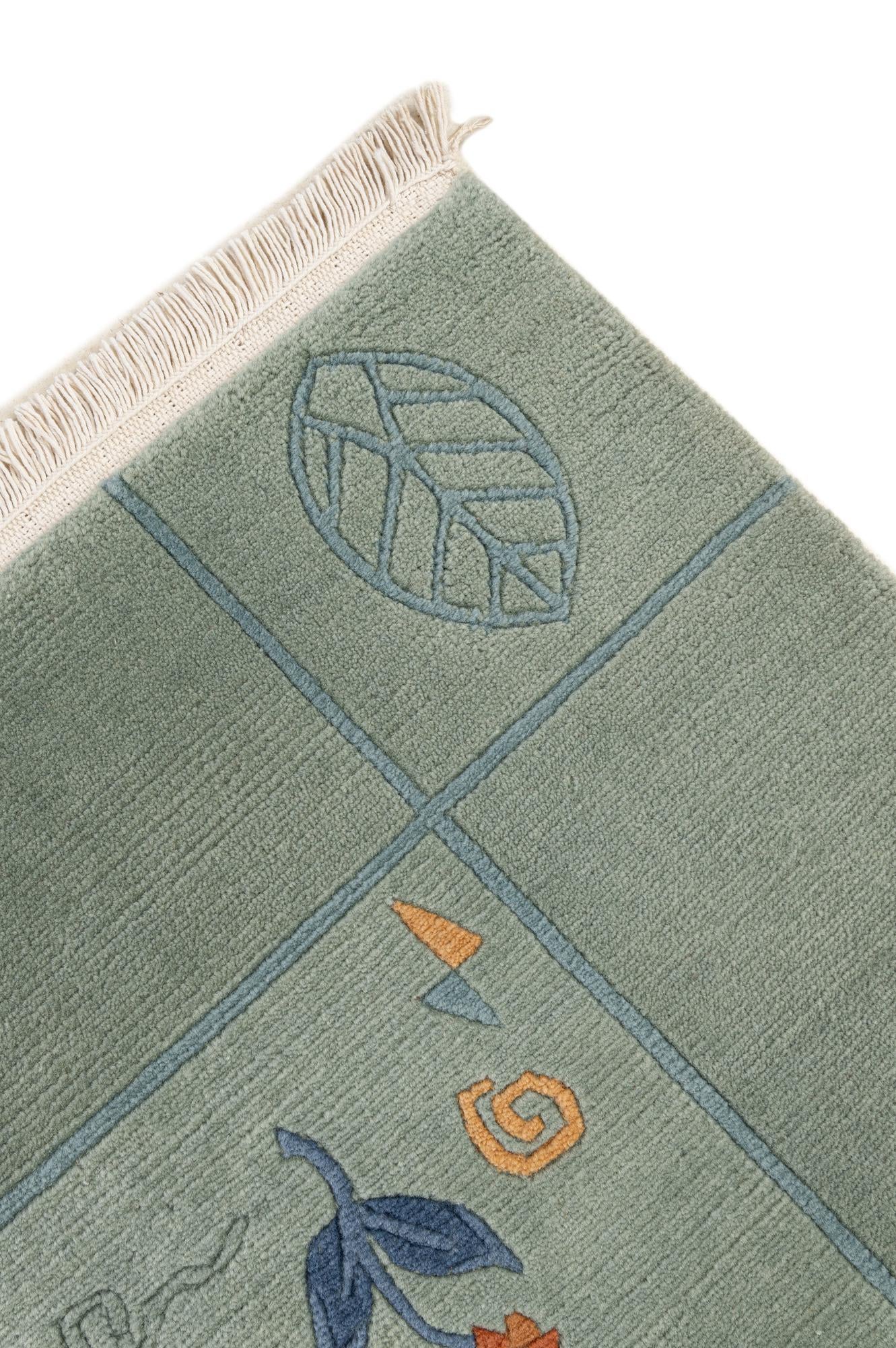 6' 8 x 6' 8 Hand Knotted Tibet Wool Square Rug