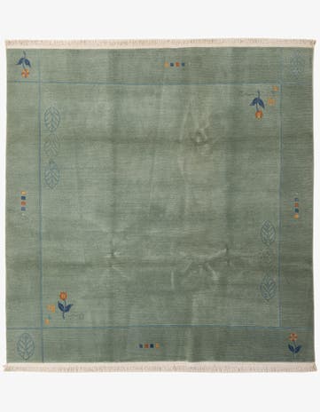 6' 8 x 6' 8 Hand Knotted Tibet Wool Square Rug