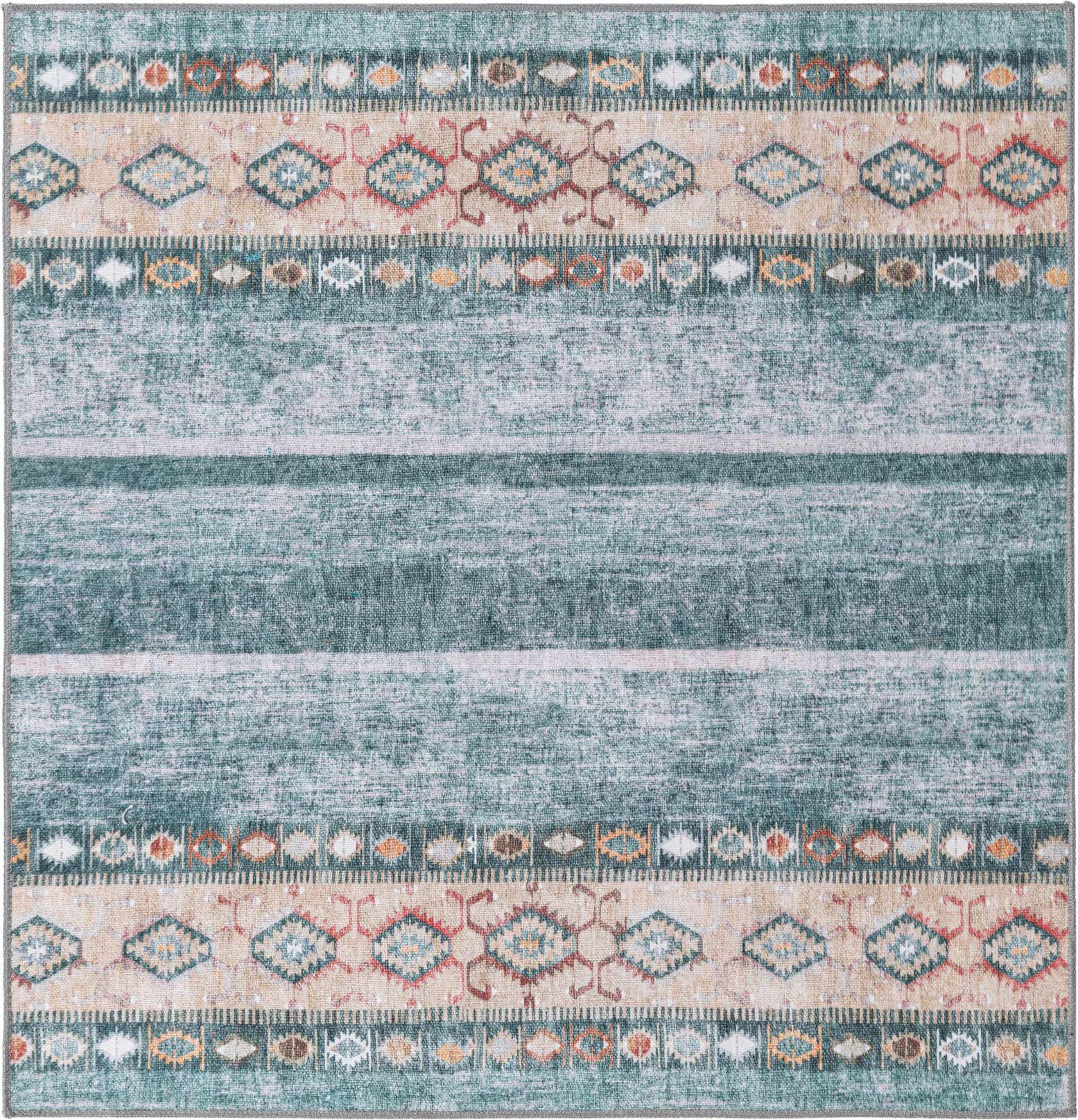 5' x 5' Washable Timeless Square Rug