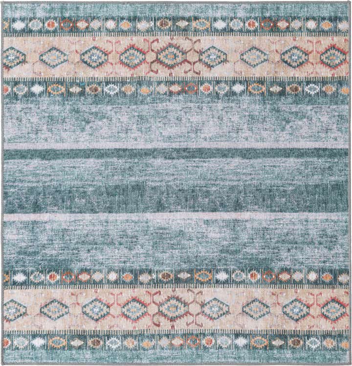5' x 5' Washable Timeless Square Rug