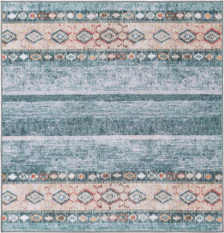 Detail image of 5' x 5' Washable Timeless Square Rug
