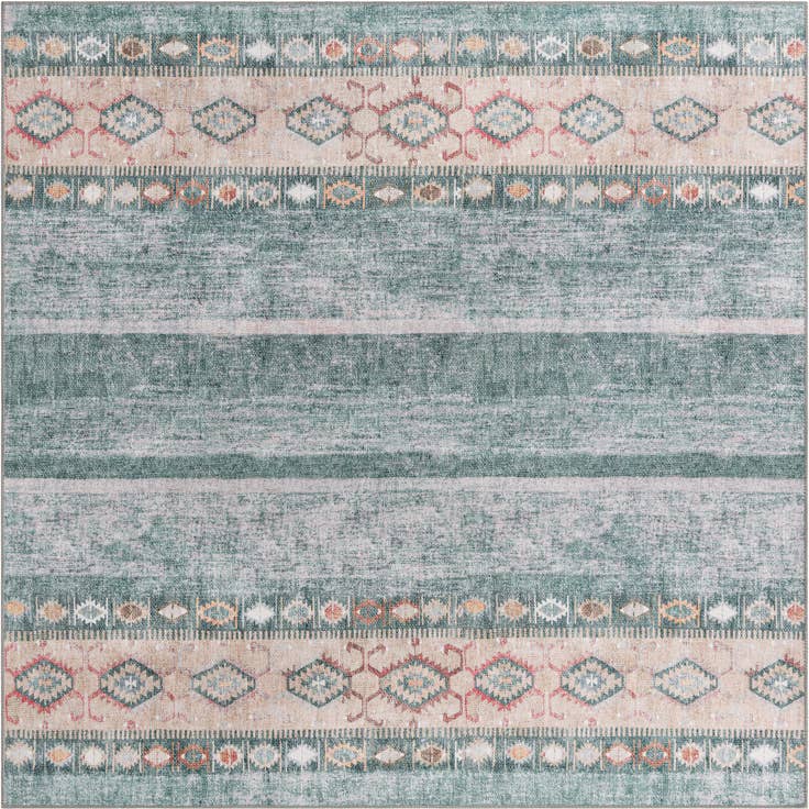 Detail image of 7' 6 x 7' 6 Washable Timeless Square Rug