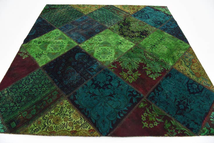 Detail image of 6' 8 x 6' 9 Hand Knotted Ultra Vintage Persian Wool Square Rug