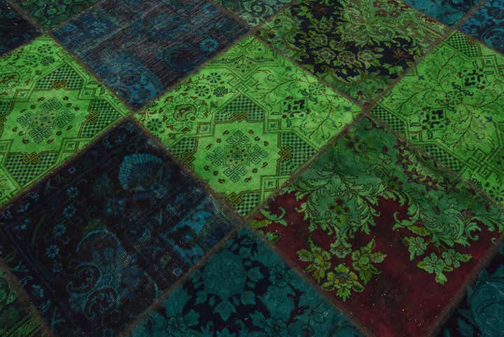 6' 8 x 6' 9 Hand Knotted Ultra Vintage Persian Wool Square Rug