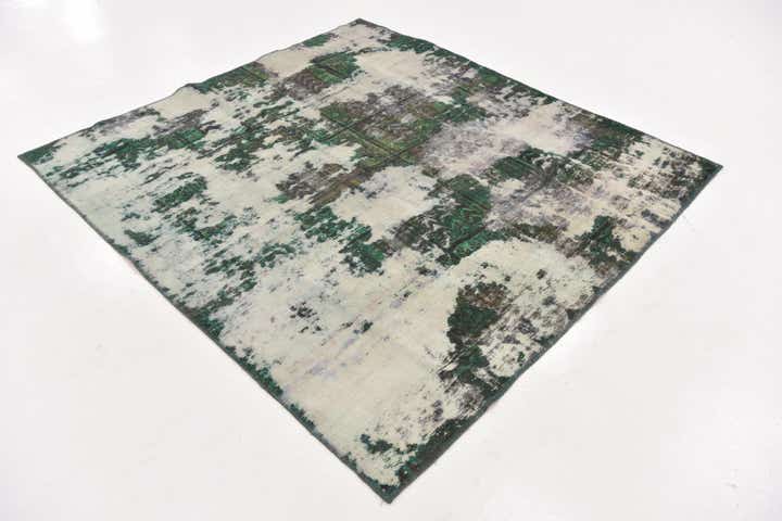 6' x 6' 6 Hand Knotted Ultra Vintage Persian Wool Square Rug
