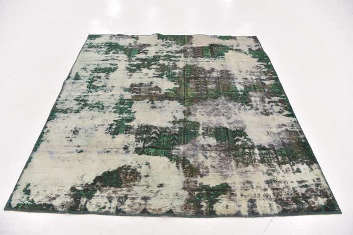 6' x 6' 6 Hand Knotted Ultra Vintage Persian Wool Square Rug