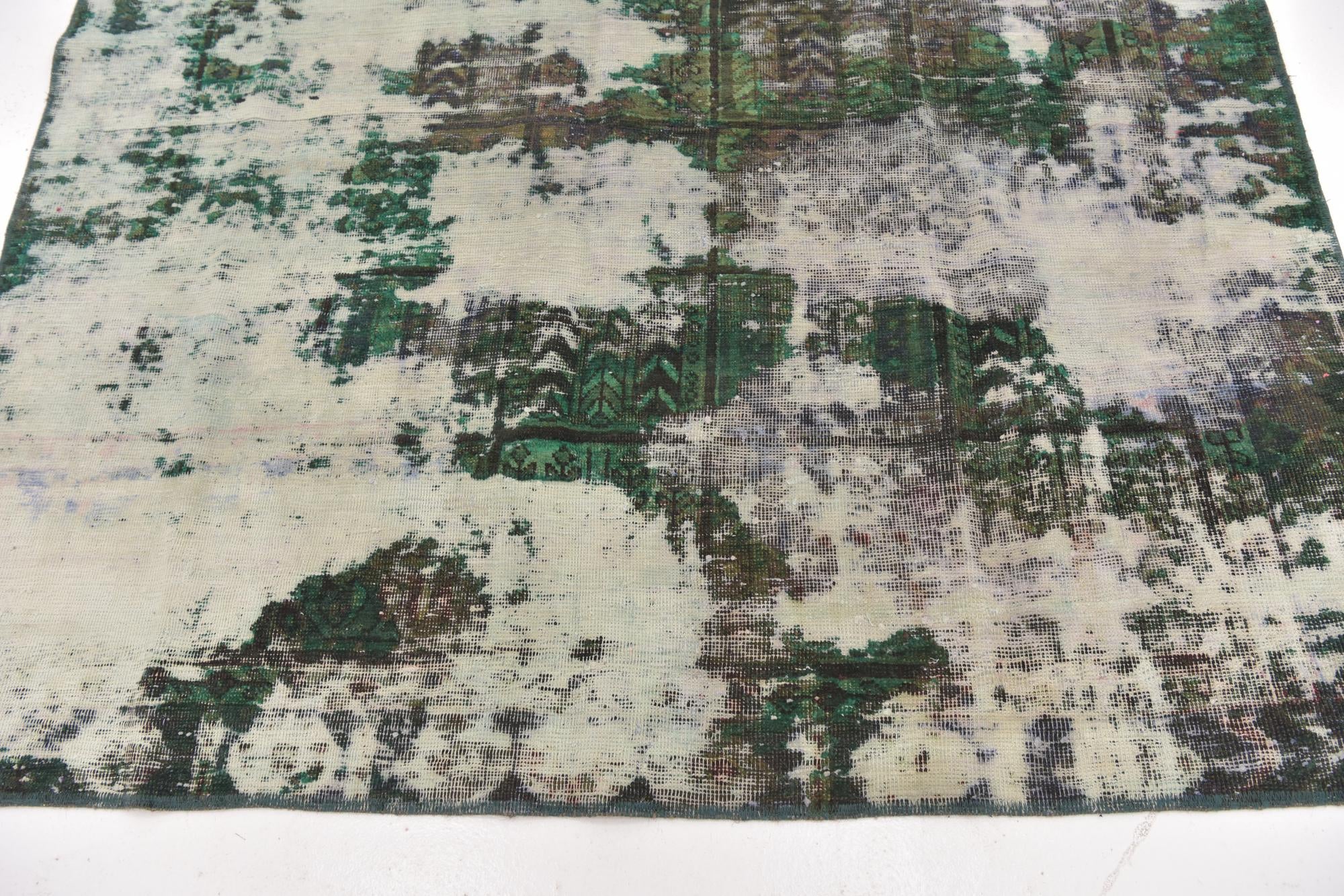 6' x 6' 6 Hand Knotted Ultra Vintage Persian Wool Square Rug