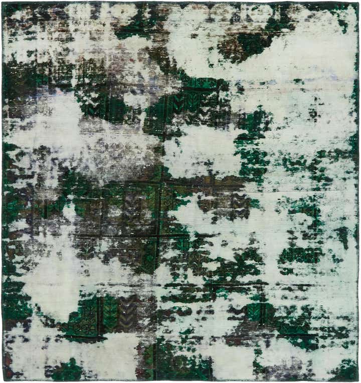 6' x 6' 6 Hand Knotted Ultra Vintage Persian Wool Square Rug