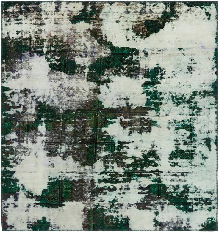Detail image of 6' x 6' 6 Hand Knotted Ultra Vintage Persian Wool Square Rug