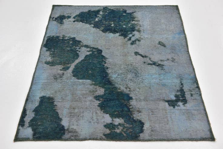 Detail image of 3' x 3' 8 Hand Knotted Ultra Vintage Persian Wool Square Rug