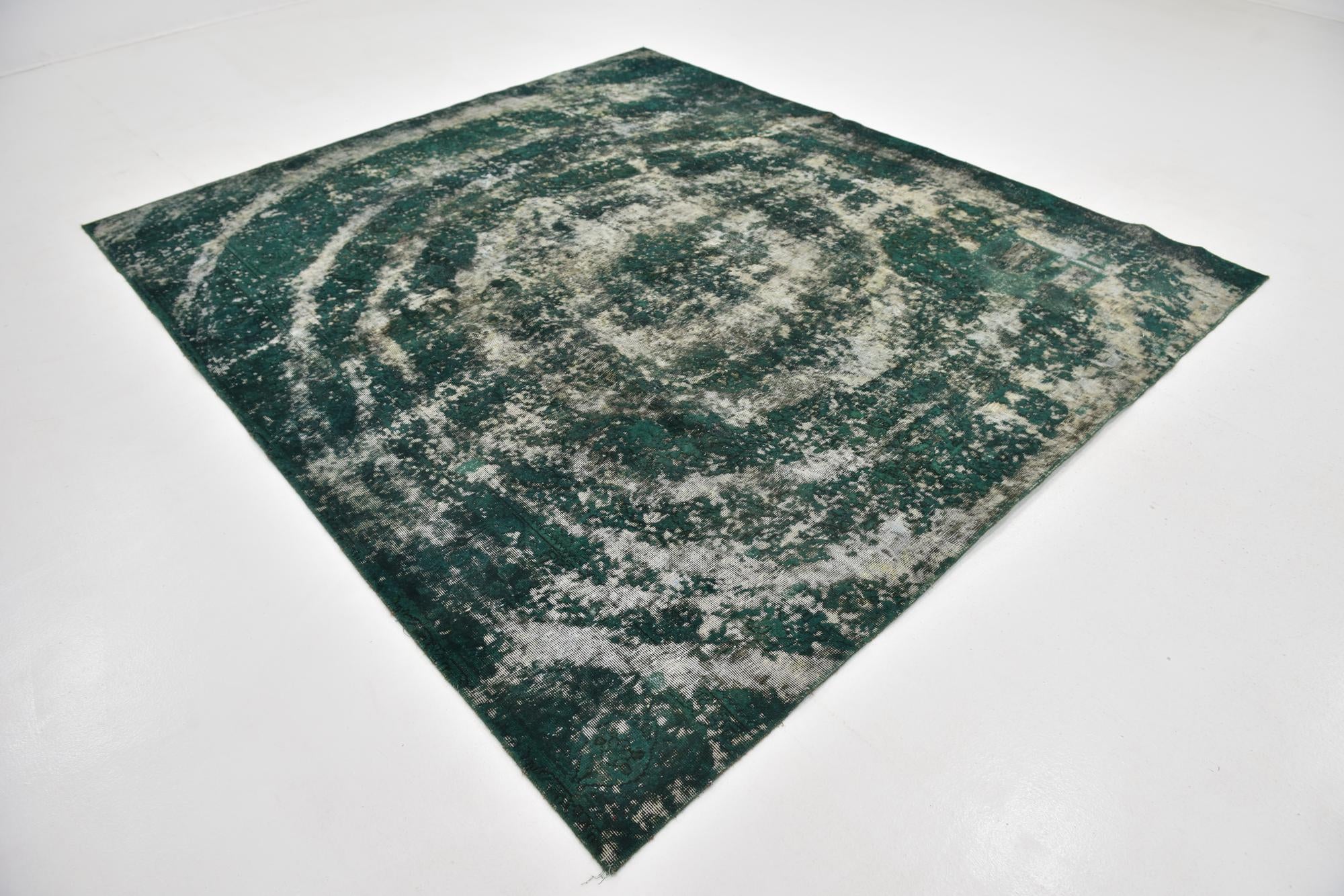 7' 10 x 9' Hand Knotted Ultra Vintage Persian Wool Square Rug