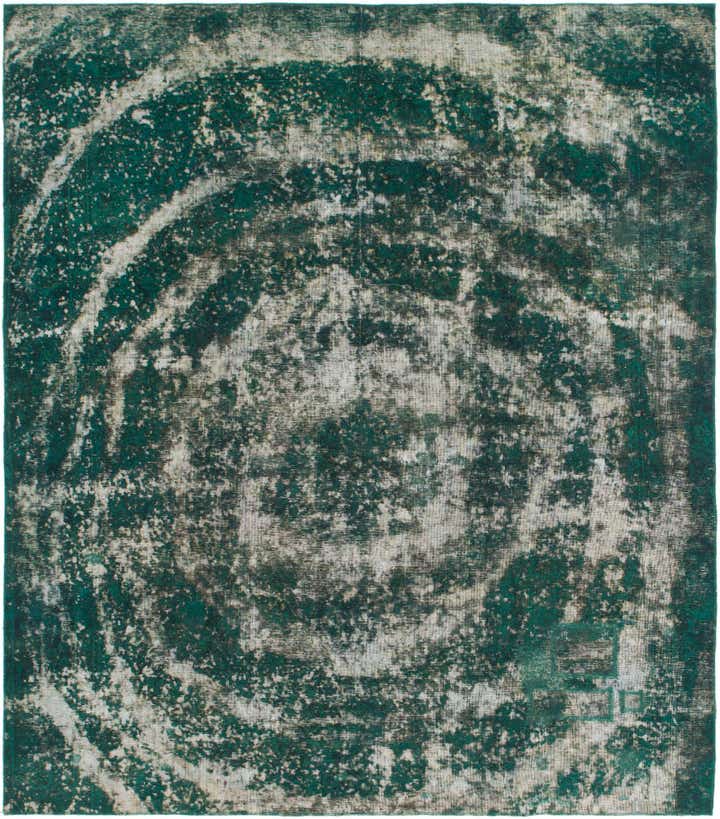 7' 10 x 9' Hand Knotted Ultra Vintage Persian Wool Square Rug