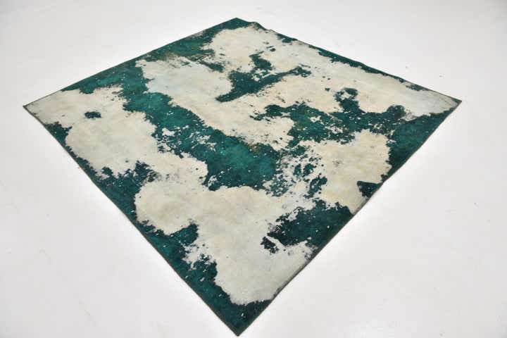 6' 8 x 7' 3 Hand Knotted Ultra Vintage Persian Wool Square Rug