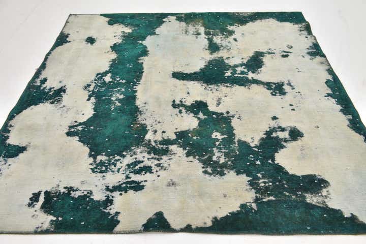 6' 8 x 7' 3 Hand Knotted Ultra Vintage Persian Wool Square Rug