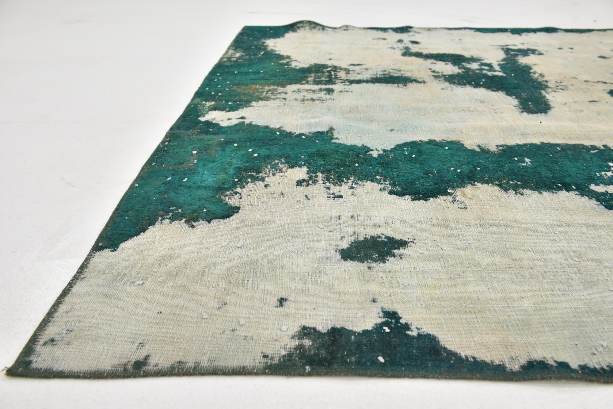 6' 8 x 7' 3 Hand Knotted Ultra Vintage Persian Wool Square Rug