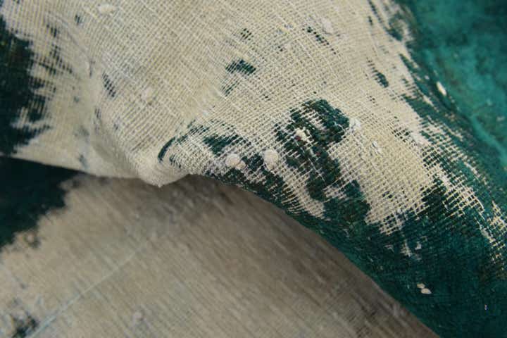 6' 8 x 7' 3 Hand Knotted Ultra Vintage Persian Wool Square Rug