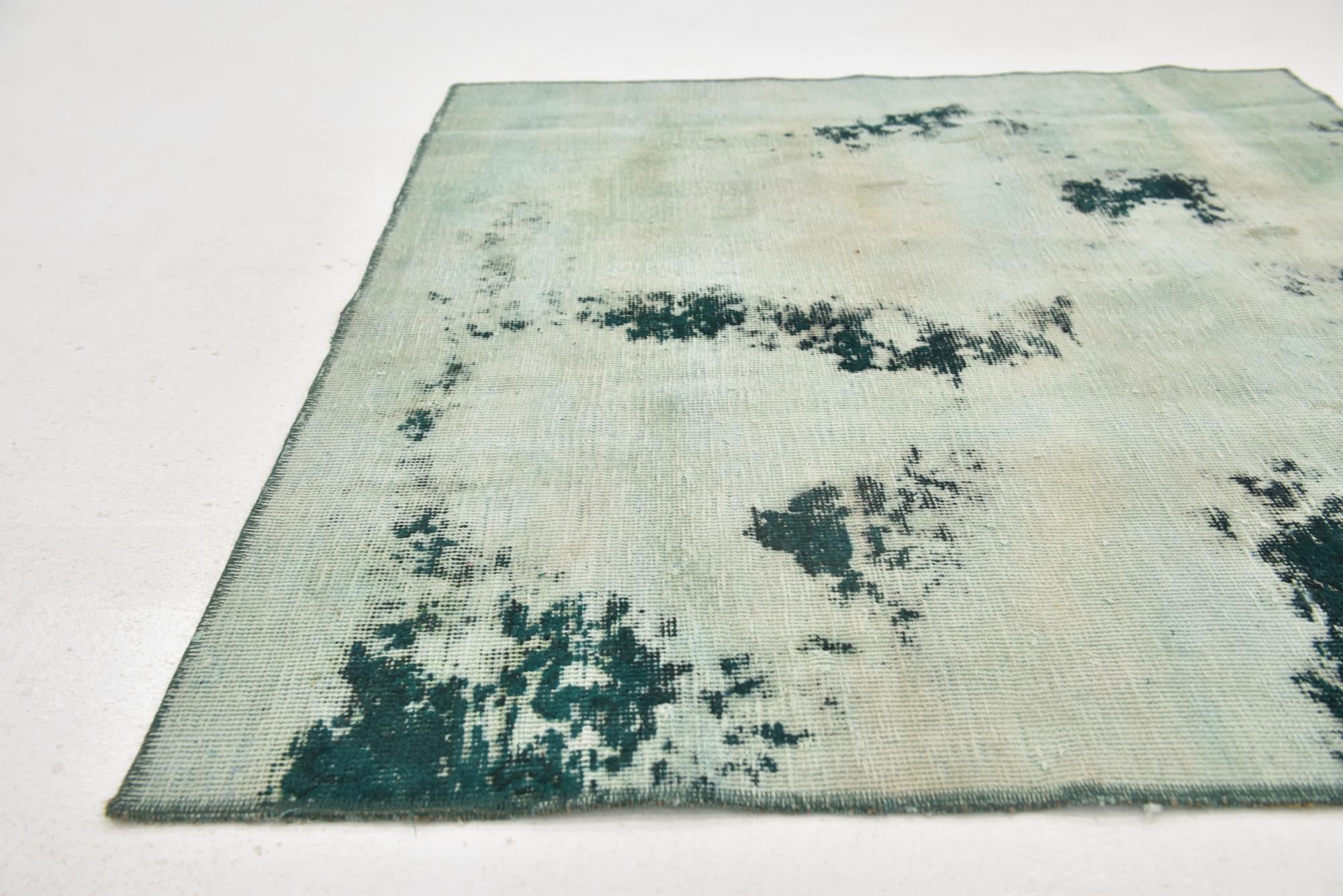 4' x 4' 3 Hand Knotted Ultra Vintage Persian Wool Square Rug