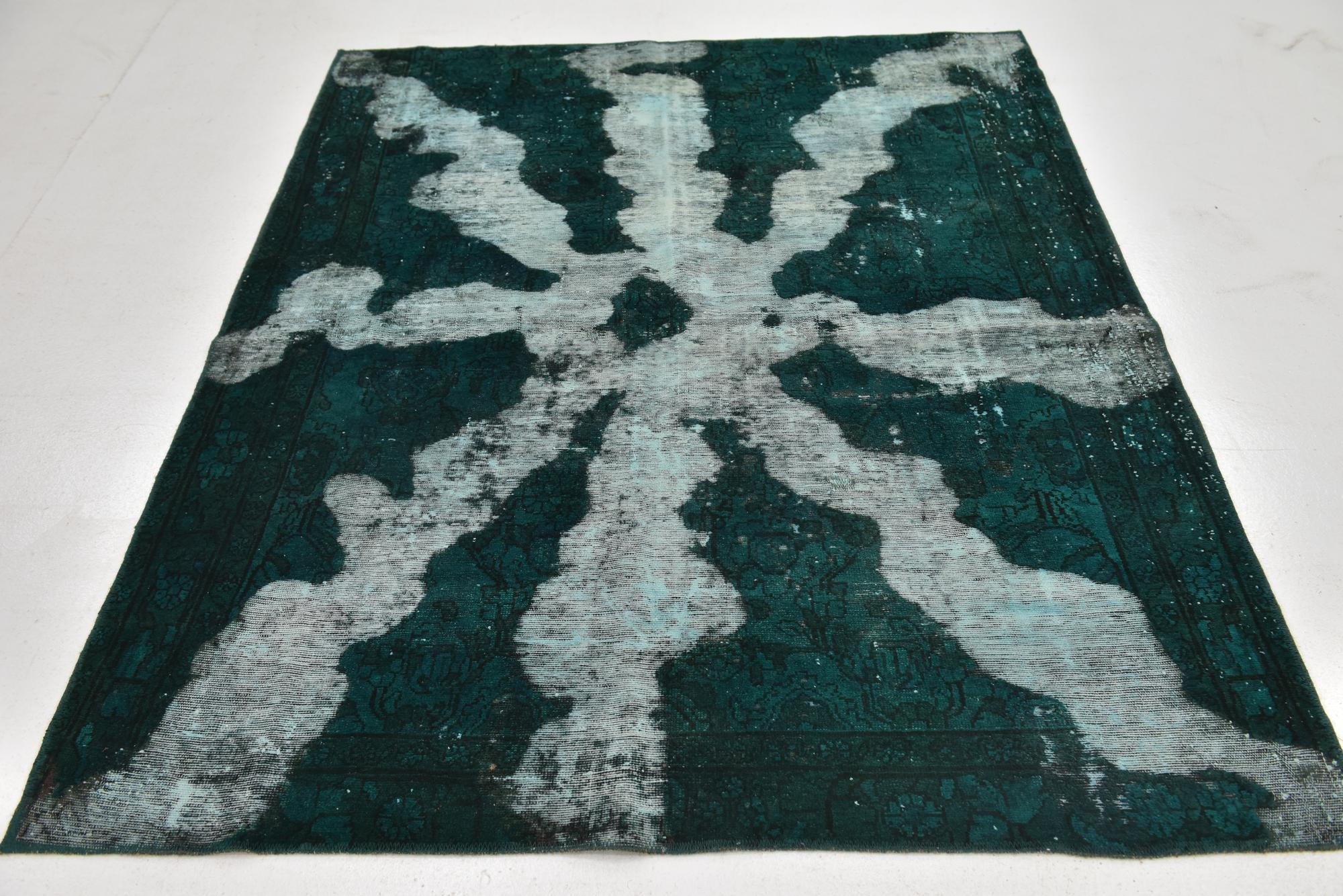5' 2 x 6' 5 Hand Knotted Ultra Vintage Persian Wool Square Rug