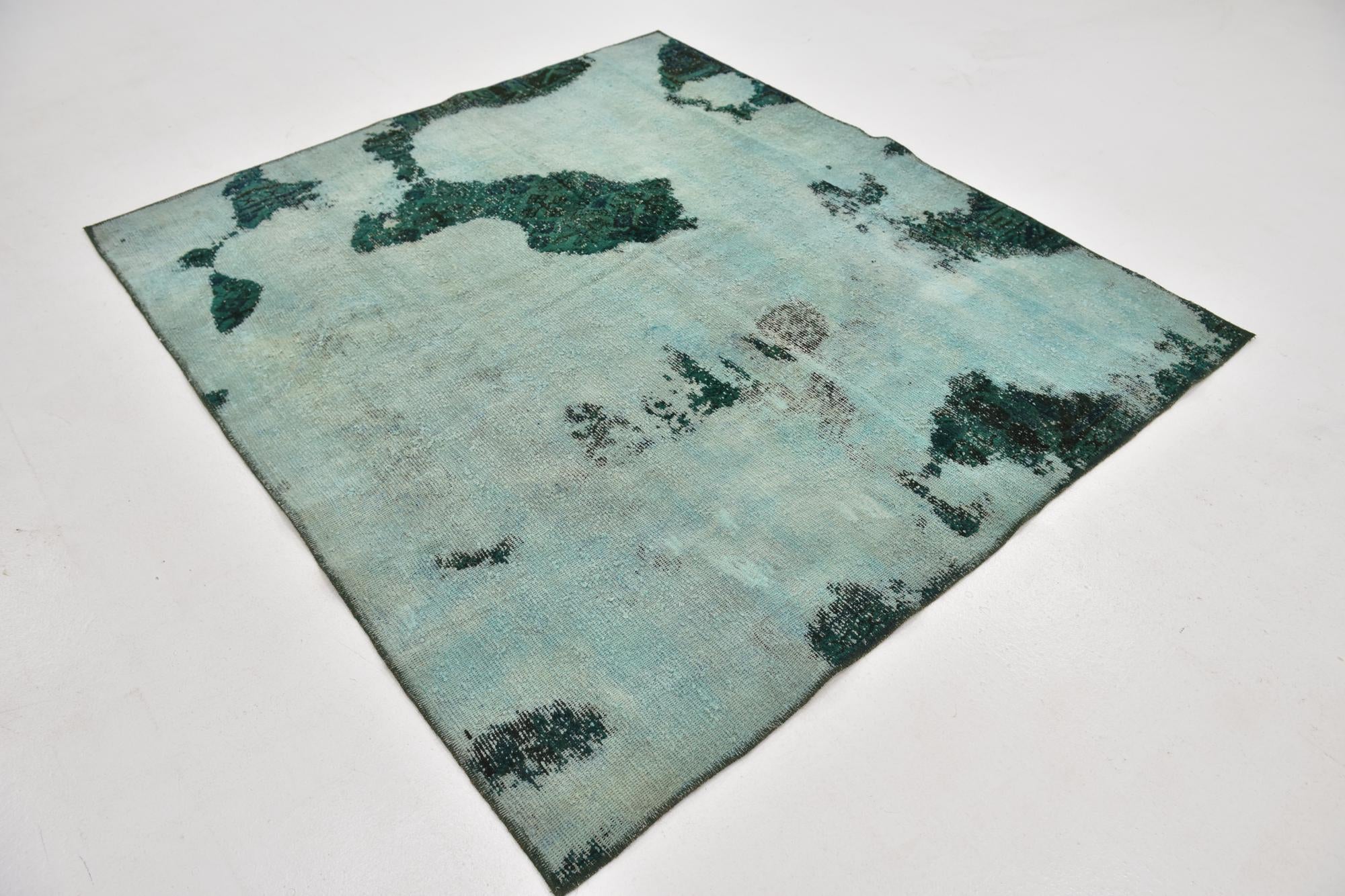 5' 8 x 6' 5 Hand Knotted Ultra Vintage Persian Wool Square Rug