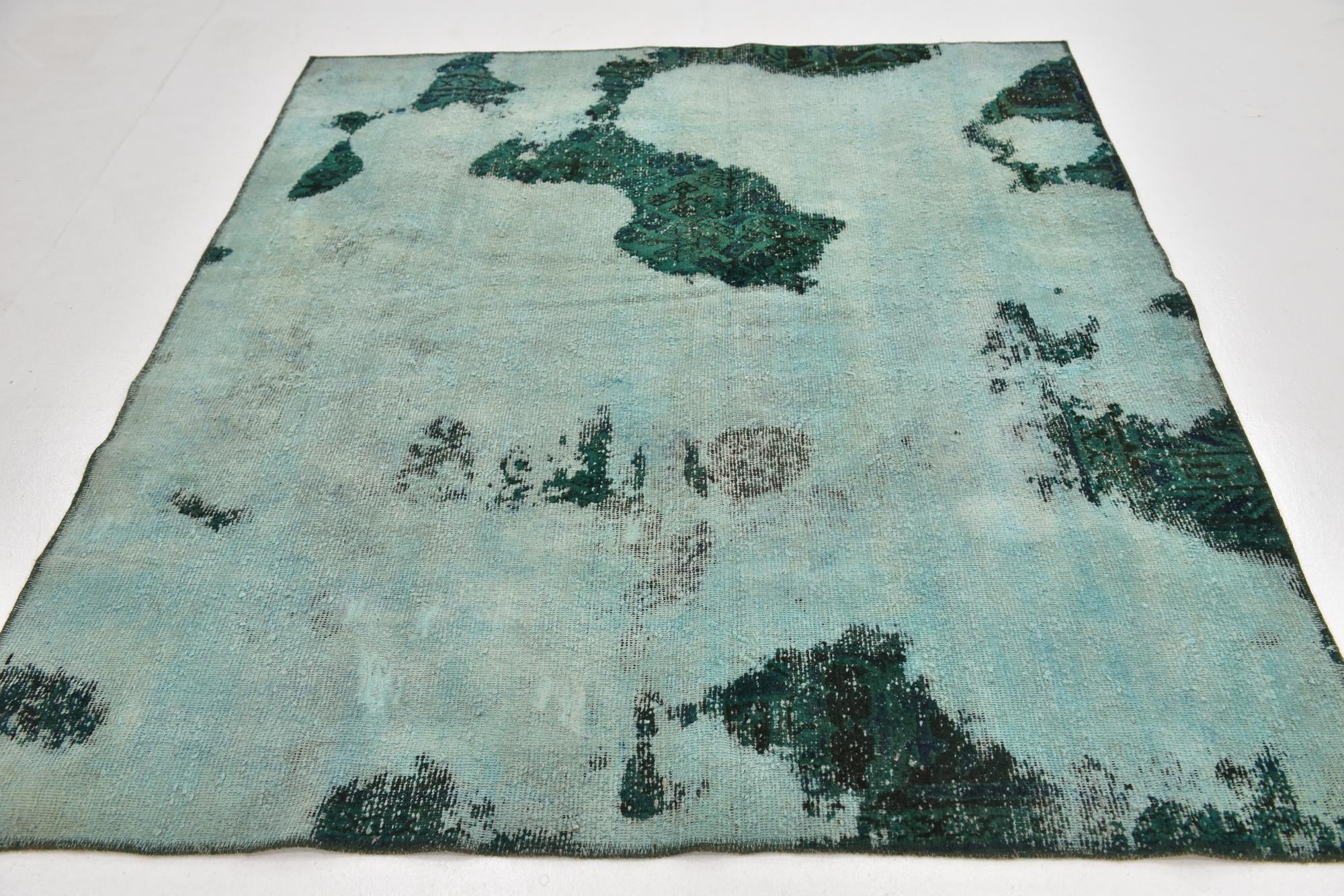 5' 8 x 6' 5 Hand Knotted Ultra Vintage Persian Wool Square Rug