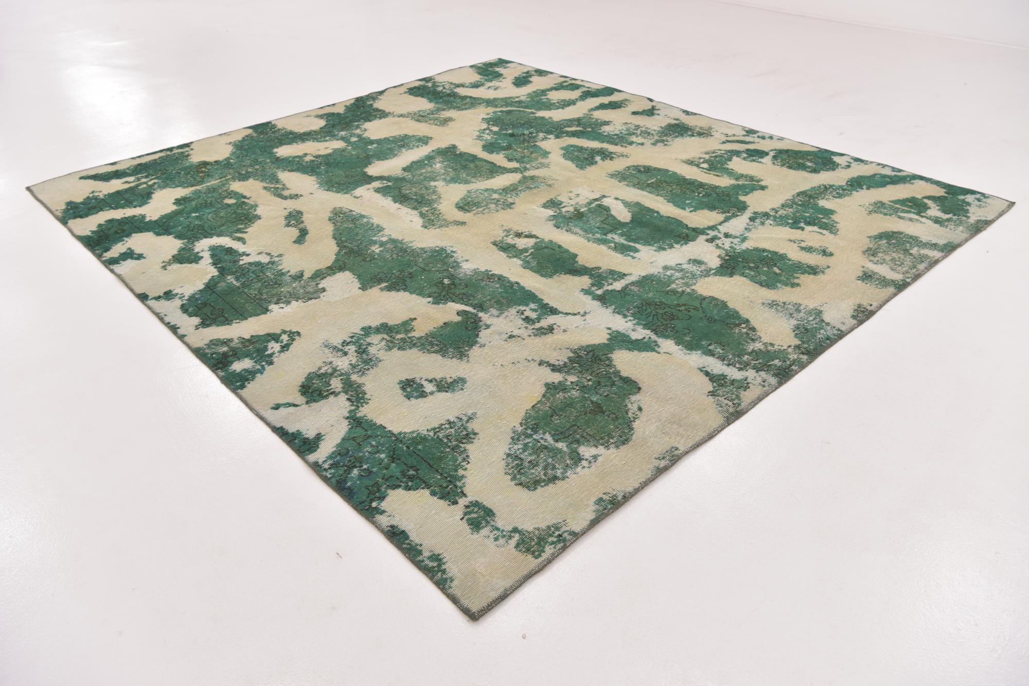 8' 8 x 9' 5 Hand Knotted Ultra Vintage Persian Wool Square Rug