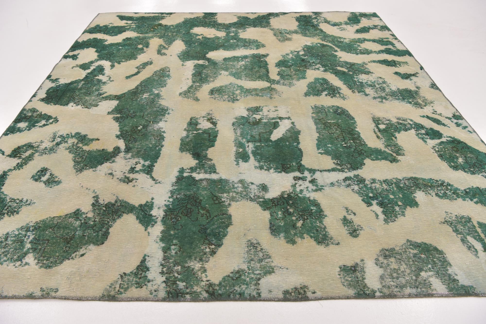 8' 8 x 9' 5 Hand Knotted Ultra Vintage Persian Wool Square Rug