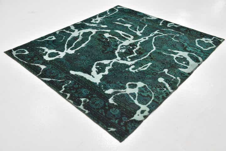5' 5 x 6' 3 Hand Knotted Ultra Vintage Persian Wool Square Rug