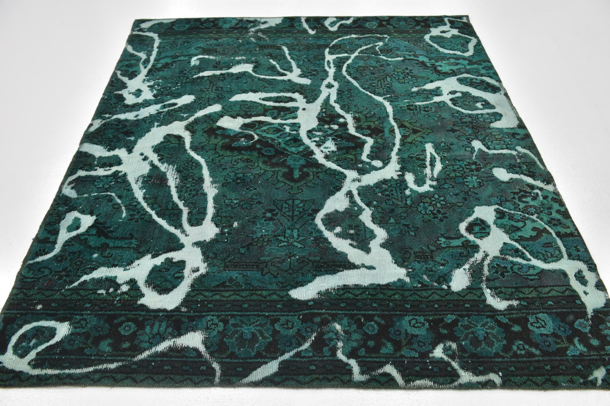 5' 5 x 6' 3 Hand Knotted Ultra Vintage Persian Wool Square Rug