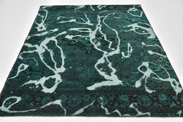 5' 5 x 6' 3 Hand Knotted Ultra Vintage Persian Wool Square Rug