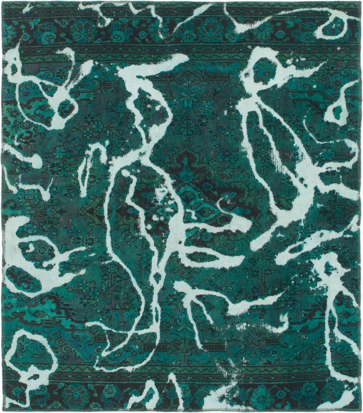 Detail image of 5' 5 x 6' 3 Hand Knotted Ultra Vintage Persian Wool Square Rug