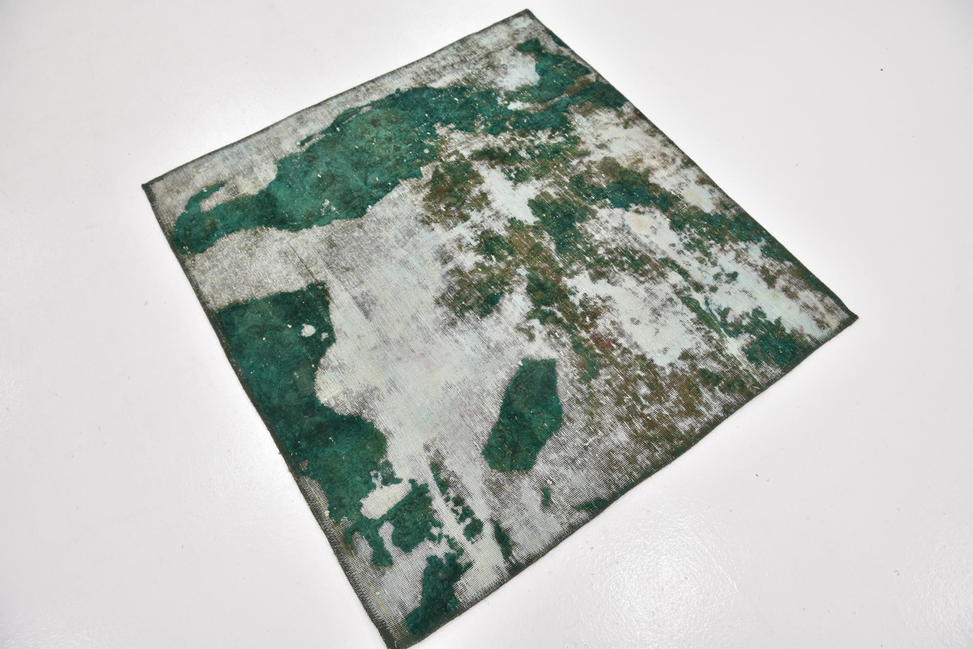 3' 9 x 4' Hand Knotted Ultra Vintage Persian Wool Square Rug