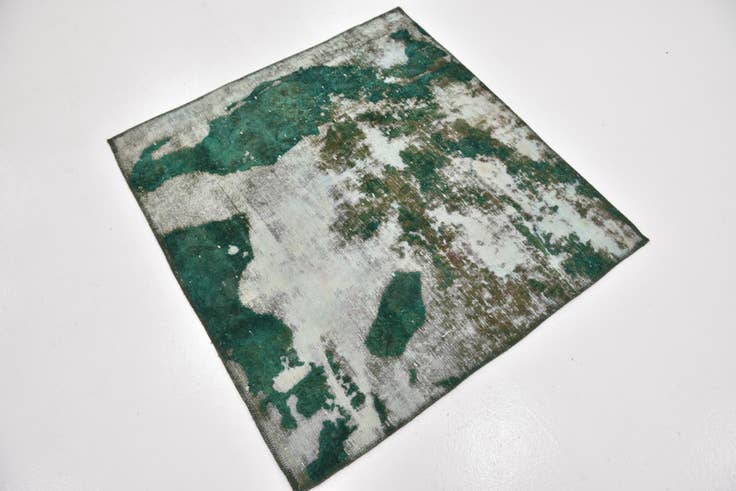 Detail image of 3' 9 x 4' Hand Knotted Ultra Vintage Persian Wool Square Rug