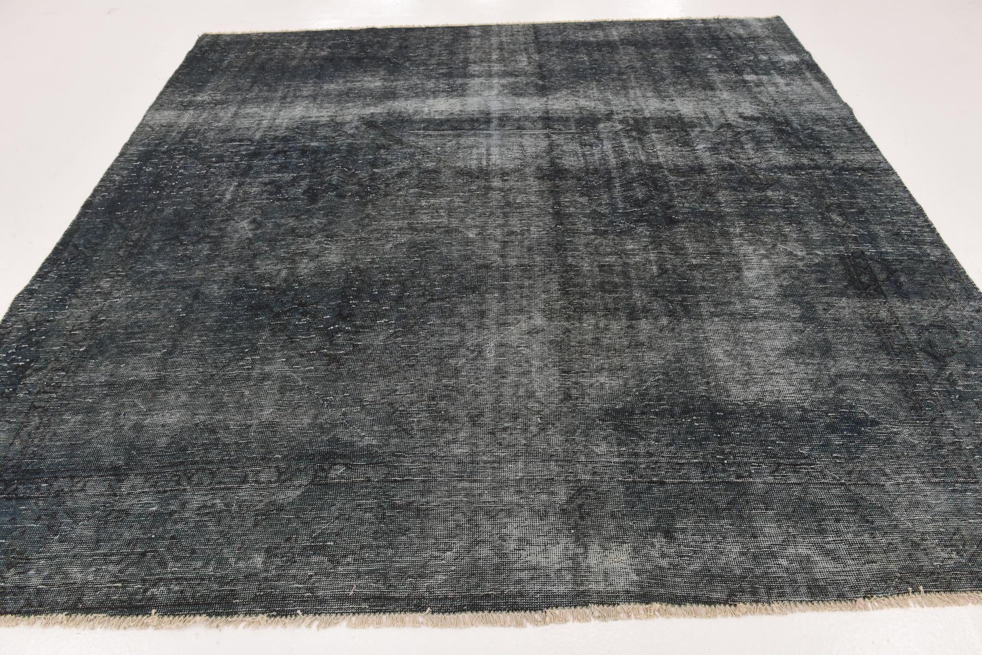 8' 9 x 8' 10 Hand Knotted Ultra Vintage Persian Wool Square Rug