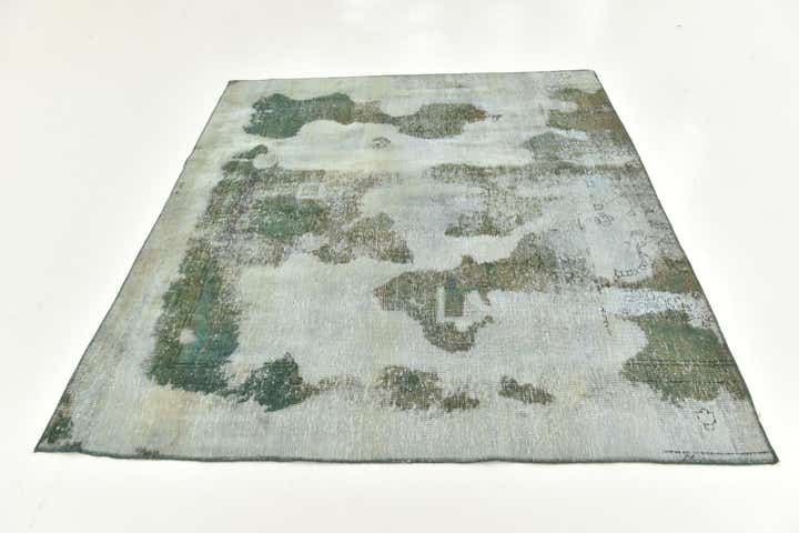 5' 9 x 6' 2 Hand Knotted Ultra Vintage Persian Wool Square Rug