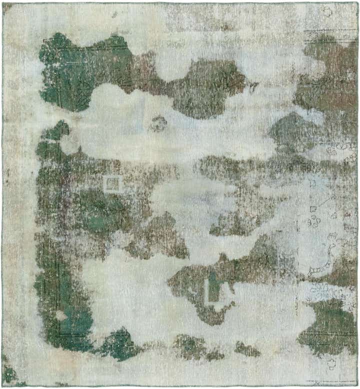 5' 9 x 6' 2 Hand Knotted Ultra Vintage Persian Wool Square Rug