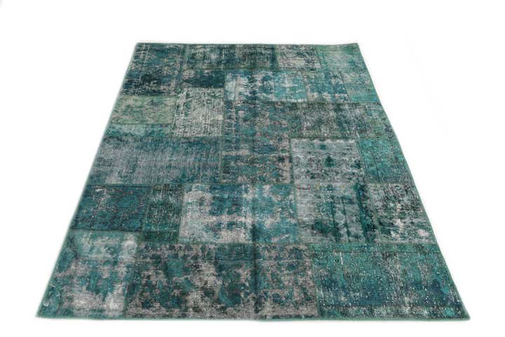 5' 2 x 6' 1 Hand Knotted Ultra Vintage Persian Wool Square Rug