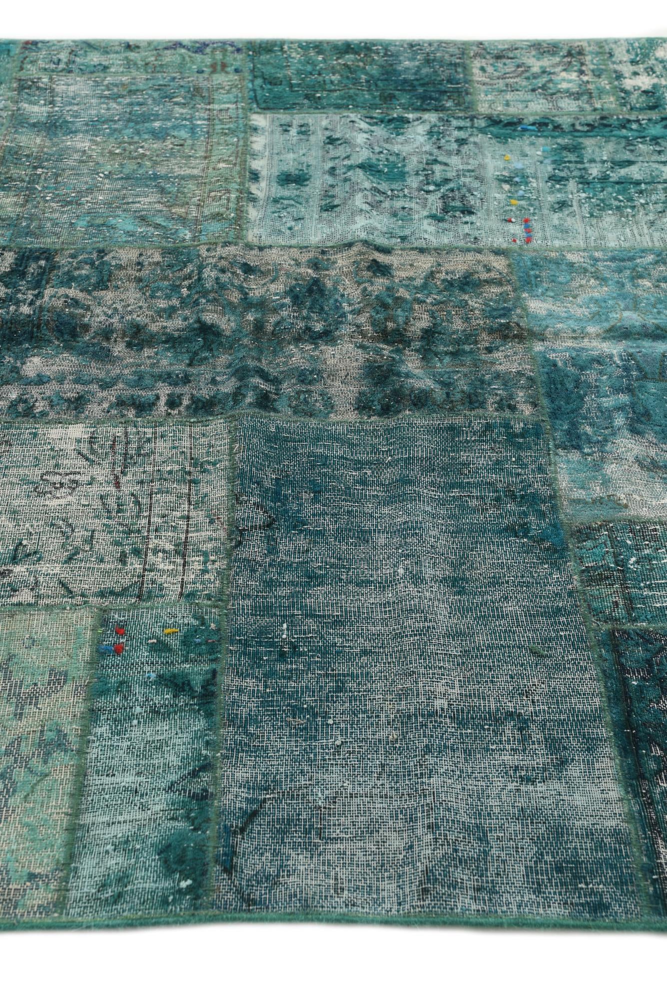 5' 2 x 6' 1 Hand Knotted Ultra Vintage Persian Wool Square Rug